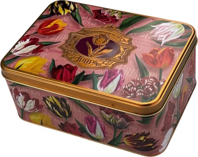 Blik Met Speculaas - Tulpen Rosé - Souvenirs - Holland Cadeau - Per Set