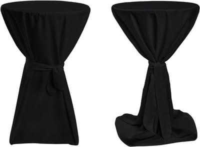 Decoratieve Statafelhoes Premium Zwart Ø 90cm - Elegant Evenemententextiel