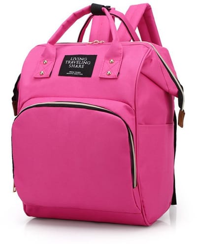 Multifunctionele luiertas, luiertas rugzak, meerdere vakken, grote inhoud van 24 liter, open ontwerp, Fuchsia.