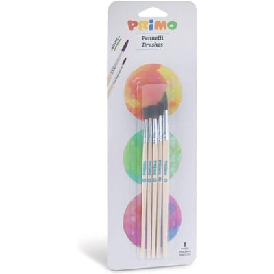 Pinceaux - Leader - Blister 5 pièces - Pointe arrondie - Mixte - Pour enfants beige