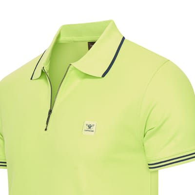 Cappuccino Italia - Heren Polo SS Torino Zip - Groen - Maat XXL