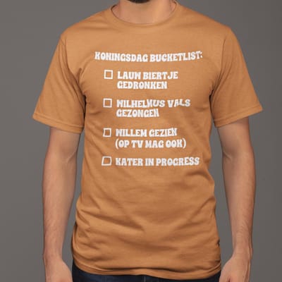 Oranje T-shirt Koningsdag bucketlist XS