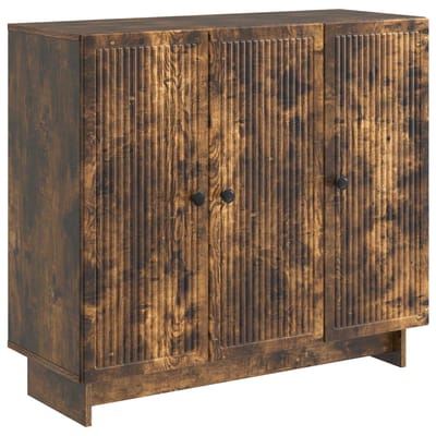 vidaXL - Dressoir - Gerookt - eiken - 89 - x - 34,5 - x - 80 - cm - Bewerkt - hout