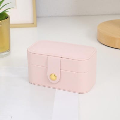 Mini Draagbare Sieraden Opbergorganizer Reis Lederen Opbergdozen Oorbel Ketting Display Ring Juwelen Houder Dozen roze