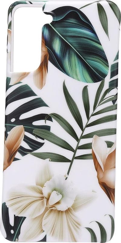 Shop4 - Geschikt voor Samsung Galaxy S21 Plus Hoesje - Zachte Back Case Bloemen en Bladeren