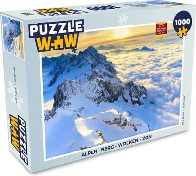 Puzzel Alpen - Berg - Wolken - Zon - Legpuzzel - Puzzel 1000 stukjes volwassenen