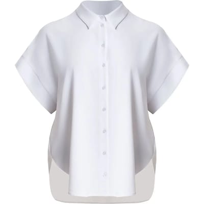 Kanten Blouse met Ronde Zoom Dames Mat Fashion