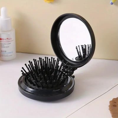 1 STKS Kleine Kam Met Opvouwbare Spiegel Reis Draagbare Massage Opvouwbare Kam Vrouwen Haarborstel Styling Tool