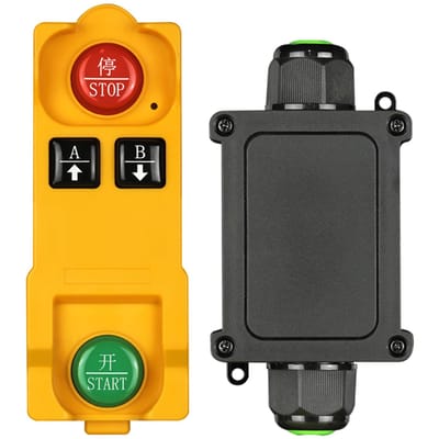 2-knops afstandsbediening en 1-kanaals controller voor waterpomp DC12-80V geel