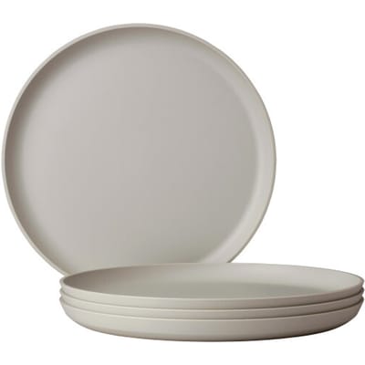 Mepal Plat bord Silueta 260 mm set 4 stuks - Nordic white - campingservies - campingborden - buitenservies