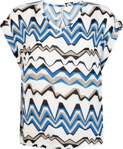 Zoso T-shirt Liselot 242 1010/6000 Strong Blue/multi Dames Maat - S
