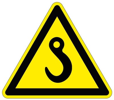 Waarschuwingsbord kraanhaak - kunststof 300 mm