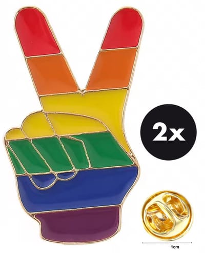 Actie4you® - Pride Broche - Regenboog - LGBTQ+ - Peace - Pin Speld - 2 Stuks