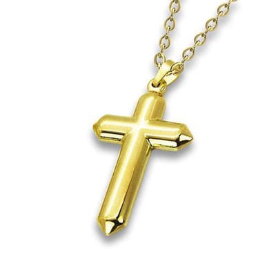 Amanto Ketting Feyo Goldy - 316L Staal - Kruis - 40x27mm - 60cm