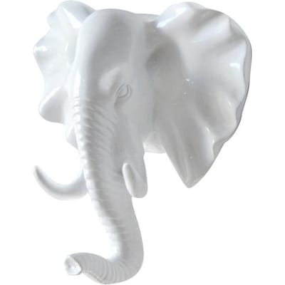 Creatieve haken zelfklevende kapstok dierendisplayrekken kledingsleutels hangen aan de muur opslaghoorns hangers muursleutel ophangen elephant wit