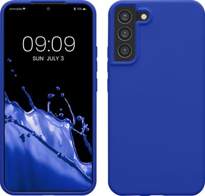 kwmobile telefoonhoesje geschikt voor Samsung Galaxy S22 Plus - Hoesje met siliconen coating - Smartphone case in Baltisch blauw