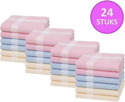 Sorprese Zakdoeken Dames - Florence - 24 Stuks - 100% Katoen - Luxe Herbruikbare Dames Zakdoeken - Pastel Set