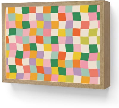 Wandlamp 40x30 cm - Oplaadbaar - Vierkanten - Kleurrijk - Golvend - Wandlampen binnen woonkamer - Slaapkamer lamp - Decoratieve nachtlamp - Vloerlamp draadloos