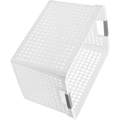 Bac de rangement Panier en plastique Organisateur de bureau pour snacks et jouets Boîte de rangement avec poignée pour garde-manger Cuisine Armoire de salle de bain white