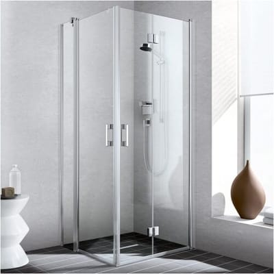 Kermi Liga corner entry swing door with fixed part , half part 100 cm left LIEPL100201AK