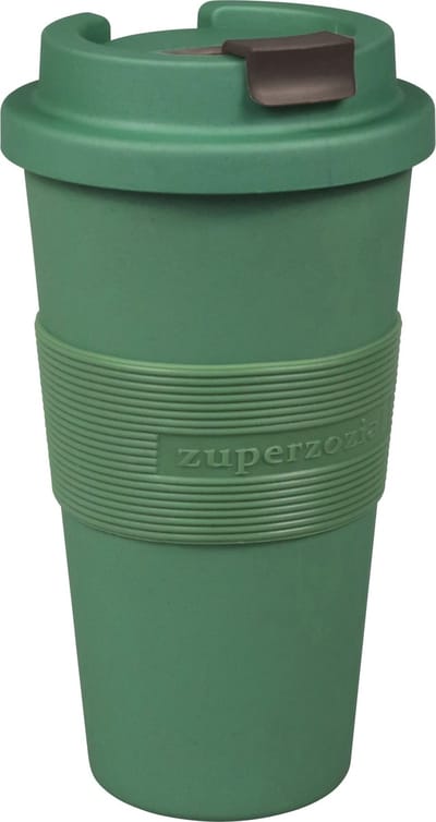 ZUPERZOZIAL - C-PLA, reisbeker, koffiebeker, coffee to go beker, TIME-OUT MUG large, rosemary green, groen, 480ml