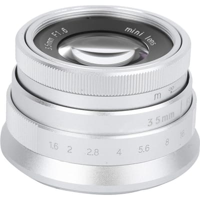 NEWYI 35mm F1.6 Mark II Optisch Glas Grote Diafragma Vaste Focus Handmatige Landschap Humanistische Camera M4/3-mount zilver