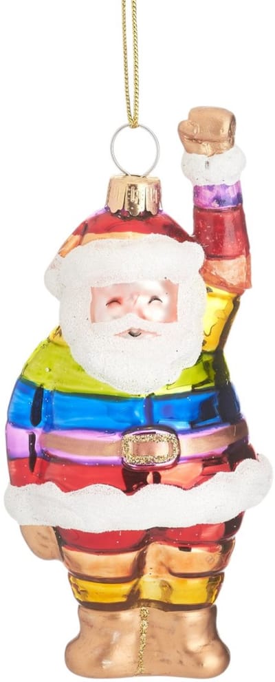 Regenboog Kerstman kerstbal - Sass & Belle