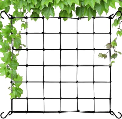 Elastisch planten net - 60 x 60 cm - met 4 haken - nylon net voor fruit- en groentetuin .