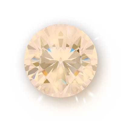 Quiges - Eligo Verwisselbaar Glas geslepen 8 mm Rond Zirkonia  Champagne voor Zilveren Ring - 8 mm - ER8R017