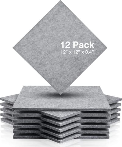 Akoestische Geluiddichte Isolatiecomitétegels - 12 Pakketten van 12 X 12 X 0.4 Duim - Ideaal voor Huizen en Bureaus