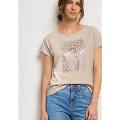 Shirt met ronde hals en folie-details