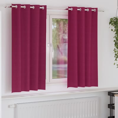 vidaXL Zwart-out Gordijnen met Ringen 2 st Wijnrood 175 x 140 cm