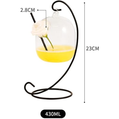Bar Nieuwe Ideeën Hangmand Cocktailglas Hart Maan IJzeren Frame Ophanging Fles Sap Drank Moleculair Speciale Dranken Beker 320-430ml white