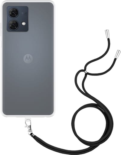Just in Case hoesje met koord geschikt voor Motorola Moto G84 (5G) Hoesje met Koord - Flexibele Case - Transparant