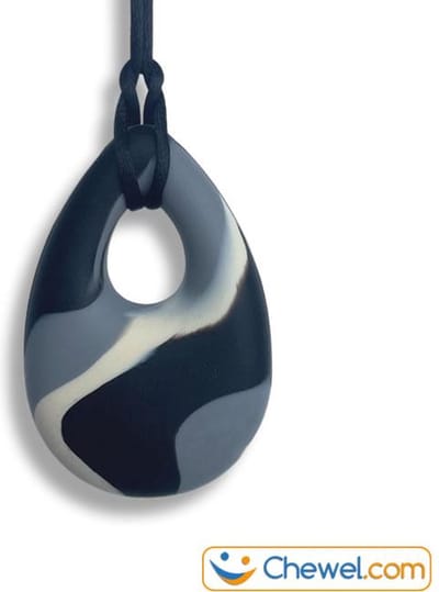 Bijtketting Kauwketting | Druppel Camouflage | Chewelry - Zwart