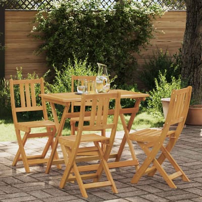 vidaXL - Bistrostoelen - voor - buiten - Naturel - Massief - Acacia - Hout