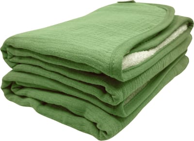 Smikkels – hydrofiele babydoeken 60×60 – set van 2 – bio katoen + badstof – groen - baby handdoek