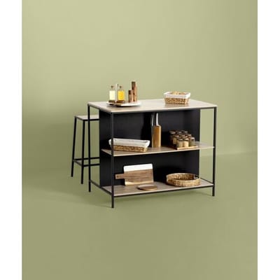 5Five Kruidenrek Harmony bamboe met glas - 9 Acaciapotjes - 160ml - Transparant