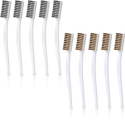 Dailygoods- Staalborstels Set van 10 - Roestvrij Staal / Messing - Reinigingsgereedschap - Voor Keuken / Lassen - Duurzaam Materiaal - Draadborstels