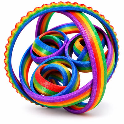 XXL Fidget Spinner - Regenboog Fidget Speelgoed - Antistress Hand Spinner - Sensorisch Speelgoed Voor Kinderen En Volwassenen - Draaiende Ringen - ADHD Autism Hulpmiddel - Bureau Gadget - Stressverlichter - XXL 11,7 CM Diameter - Regenboog