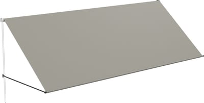 Knikarmscherm - Intrekbaar - Met Koord - Aluminium Steunstang - Balkonzonwering - Zonwering - Voor Ramen, Terras En Balkon - 350x145 cm - Grijs - NAIZY