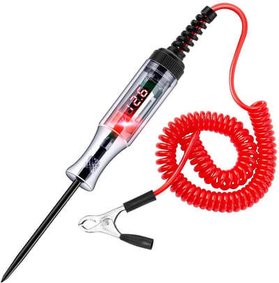 1 stuk 3-48V auto-circuit tester met voltmeter, heavy-duty LED-achtergrondverlichting display testlicht, bidirectionele DC-spanningstester, elektrische lichttestpen
