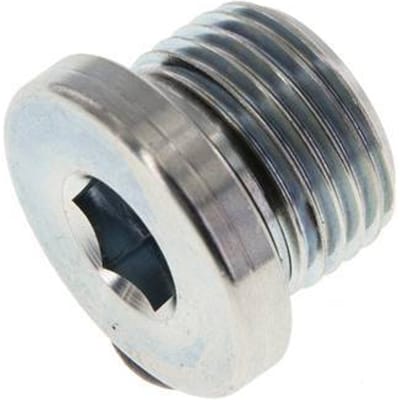 G 1/2'' Buitendraad Verzinkt Stalen Plug met binnenzeskant en NBR Afdichting 400 Bar [2 Stuks]