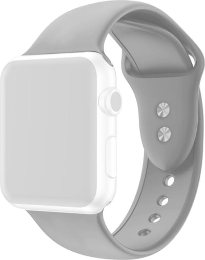 By Qubix - Geschikt voor Apple Watch bandje - Siliconen sportbandje - Grijs - Dubbele druksluiting - Geschikt voor Apple Watch 38mm / 40mm / 41mm / 42mm - siliconen sport bandje - smartwatchbandje