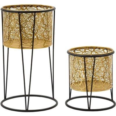 Metalen hoesjes voor standaards, open bloemenpatroon, 2 stuks.