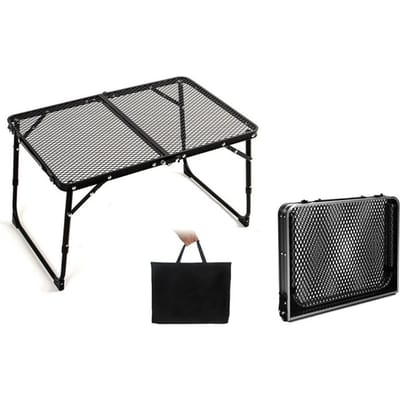 Table pliante de Camping, Table de pique-nique en plein air, Table de plage pliable, dessus en maille, Table de gril Height-increasing Type