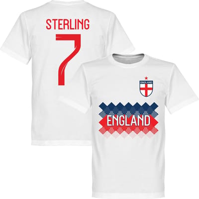 Engeland Sterling 7 Team T-Shirt - Wit - L