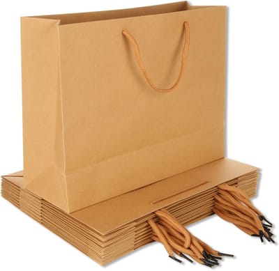 Solidchoice - Set van 24 Papieren Cadeauzakjes met Handvatten, 32 x 11 x 25 cm