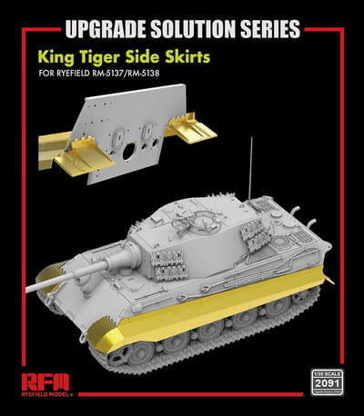 Rye Field Model Modelbouwdecoratie - 2091 Upgrade Solution Series - Zijschermen voor King Tiger - Rye Field 5137+5138 Photo-etch