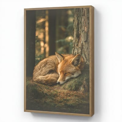 Wandlamp 60x90 cm - Oplaadbaar - Vos - Bos - Slapen - Wandlampen binnen woonkamer - Slaapkamer lamp - Decoratieve nachtlamp - Vloerlamp draadloos